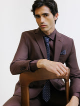 Brown 2-button wool blend suit