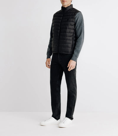 Doudoune sans manches à col montant noire - IZAC