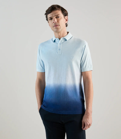 Polo à manches courtes tie and dye bleu - IZAC