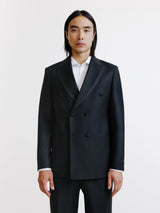 Black double-breasted suit