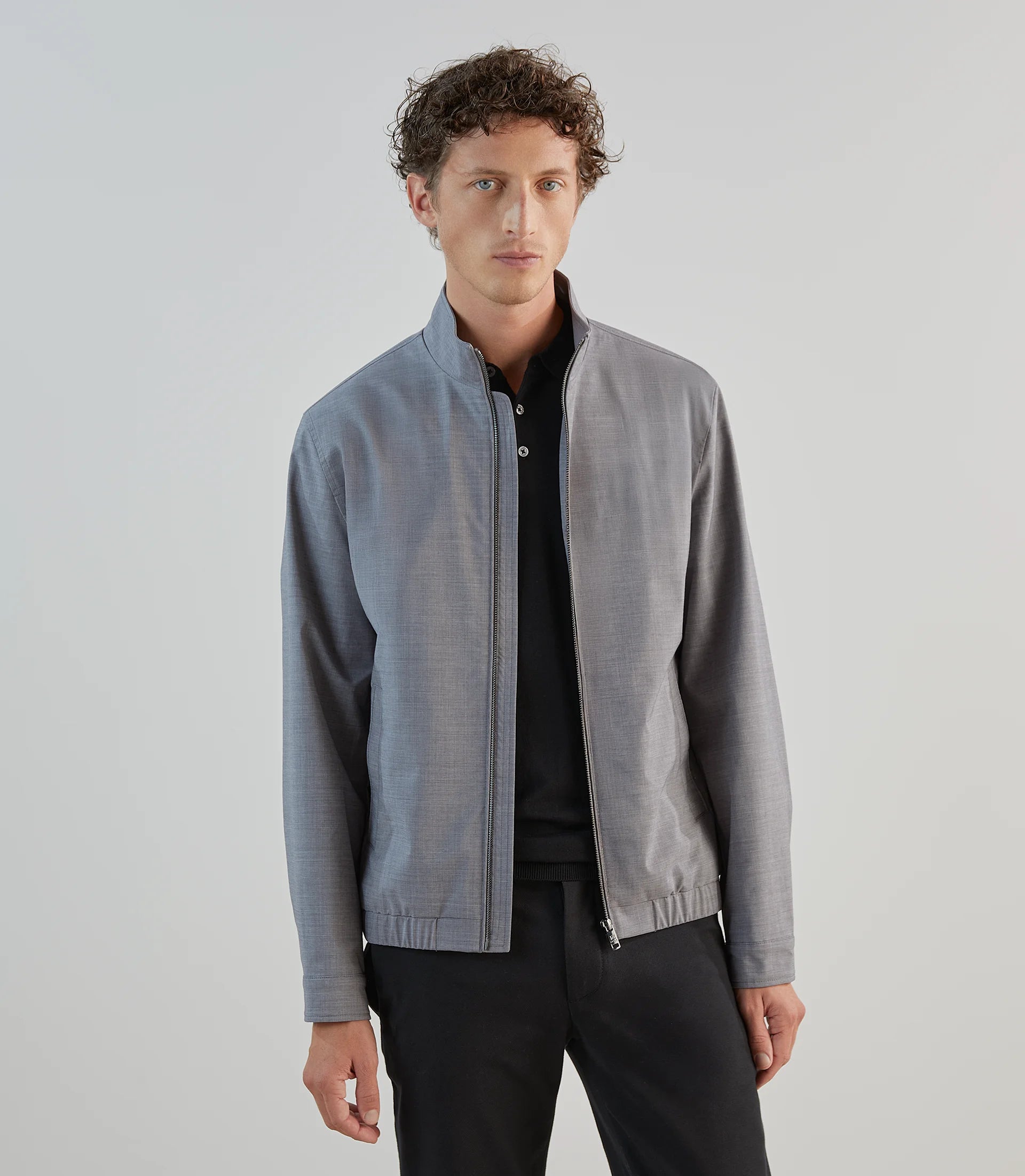 Blouson col montant gris chine - IZAC