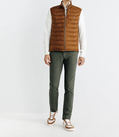 Doudoune sans manches matelassée camel foncé - IZAC