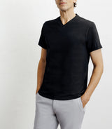 T-shirt col V noir