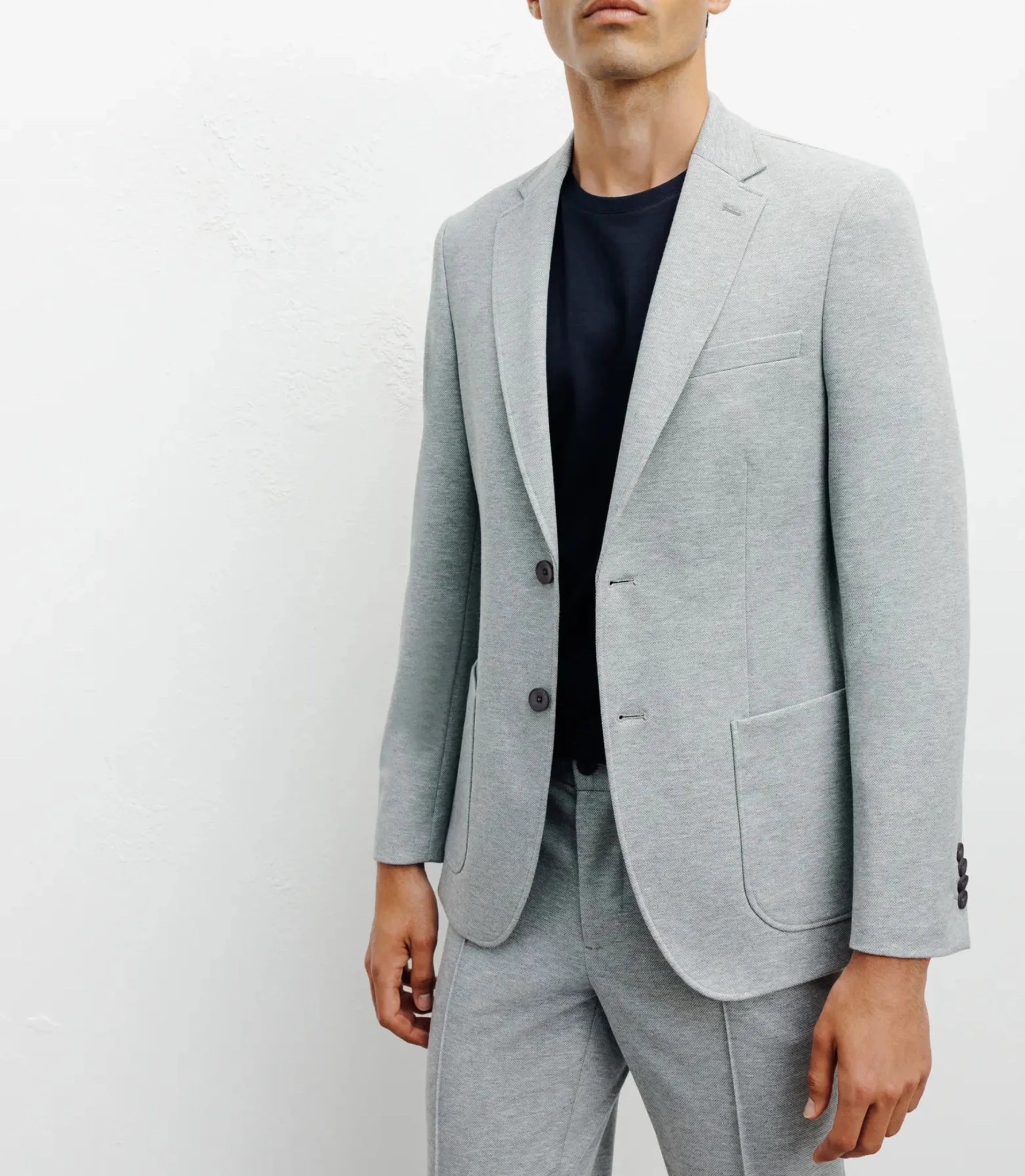 Grey 2-button knitted Ville jacket