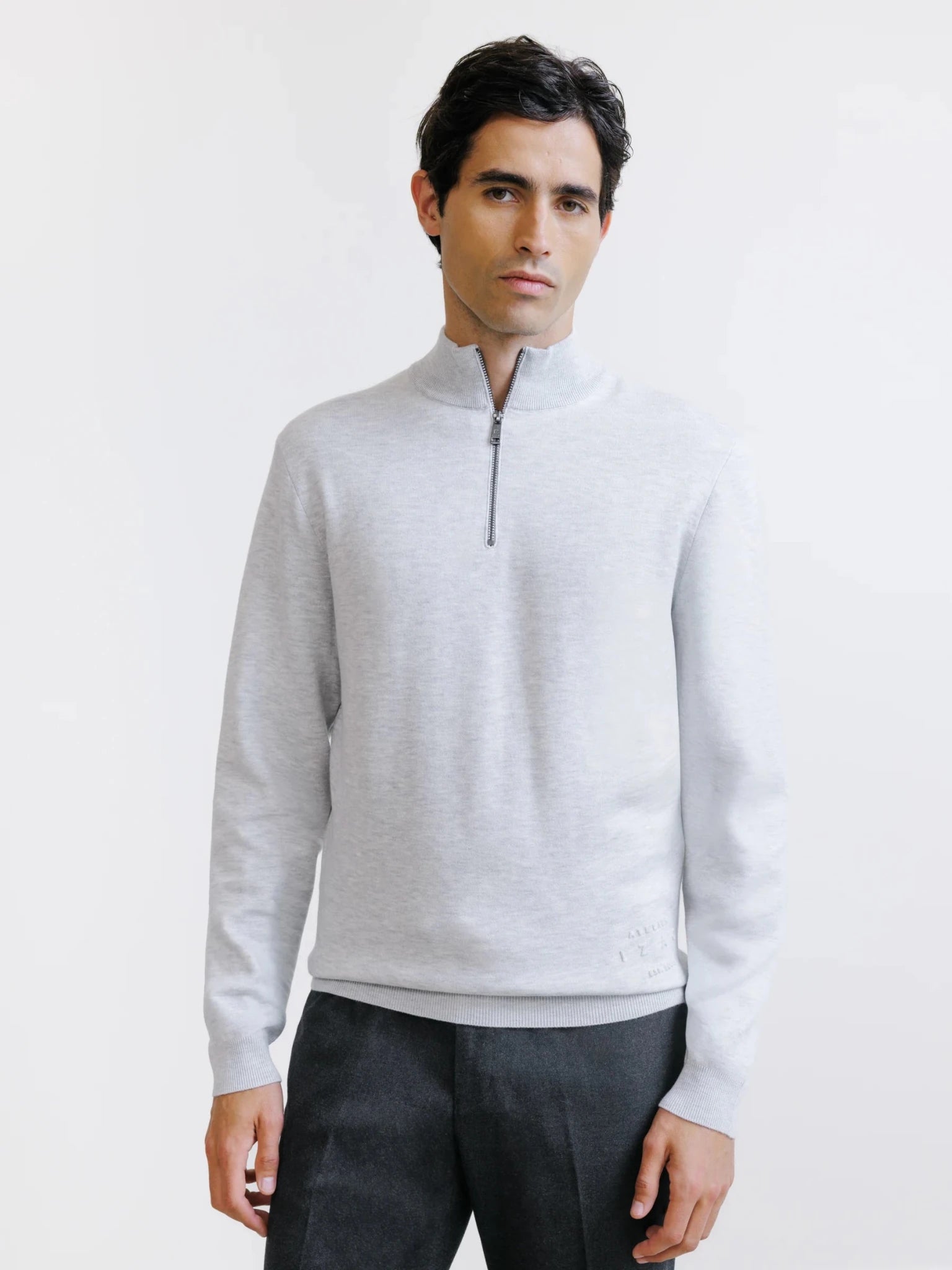Light Grey Half-Zip Jumper