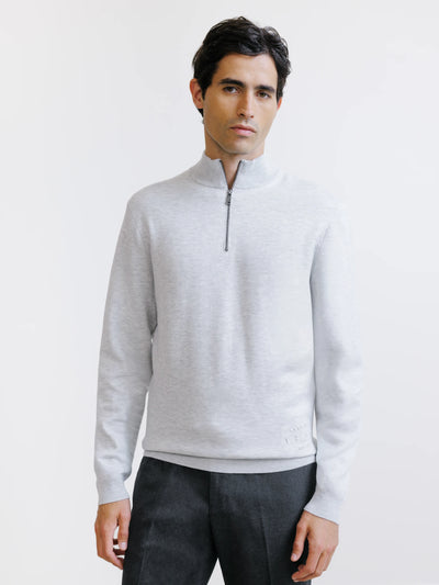 Light Grey Half-Zip Jumper