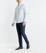 Chemise imprimée à coudières blanche et marine - IZAC