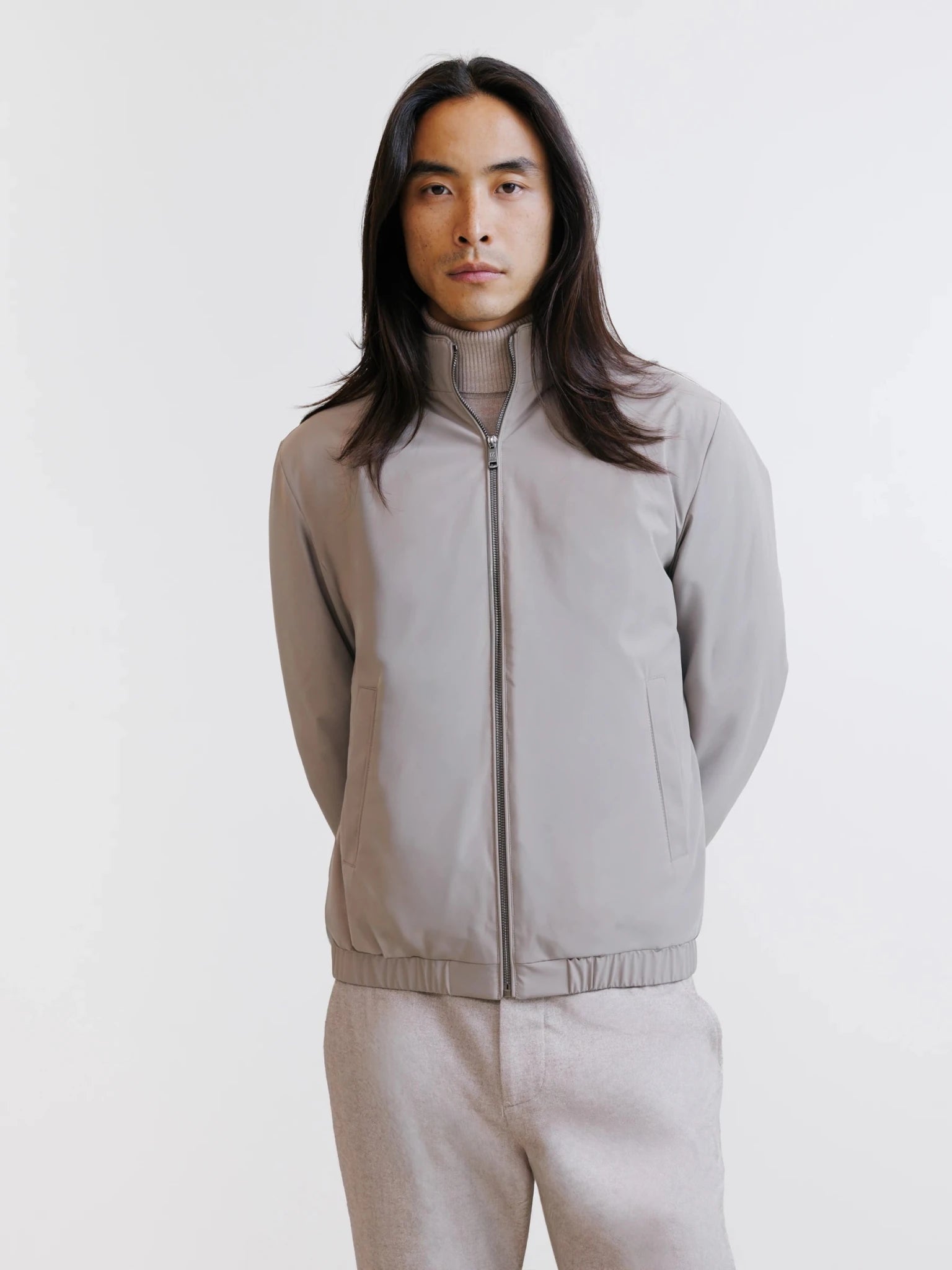 Blouson avec capuche beige - IZAC