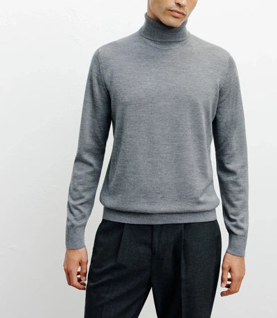 Pull col roulé gris - IZAC