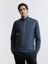 Gilet zippé bi-matière anthracite