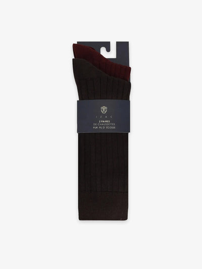 Pack of 2 plain brown socks