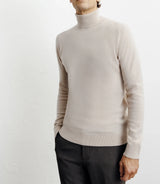 100% beige cashmere turtleneck sweater