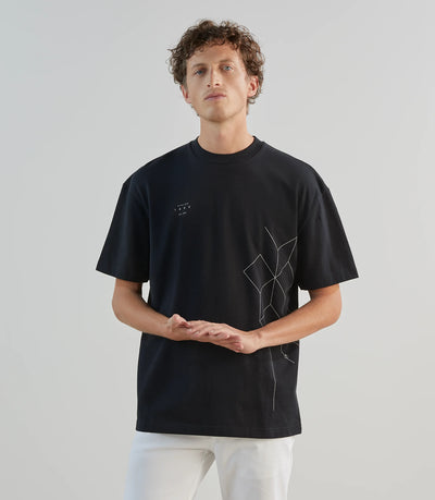 T-shirt oversize col rond noir - IZAC