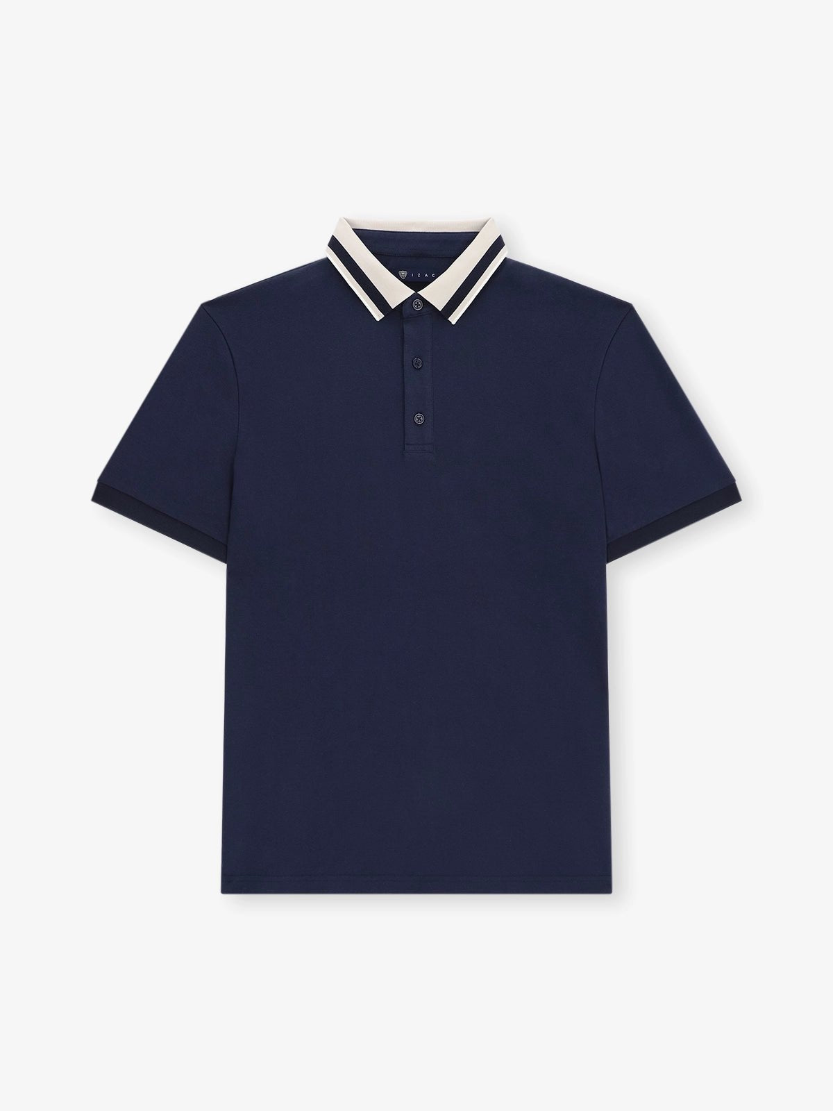 Polo col boutonné marine - IZAC