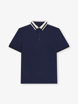 Polo col boutonné marine - IZAC