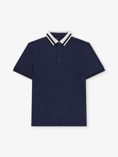 Polo col boutonné marine - IZAC