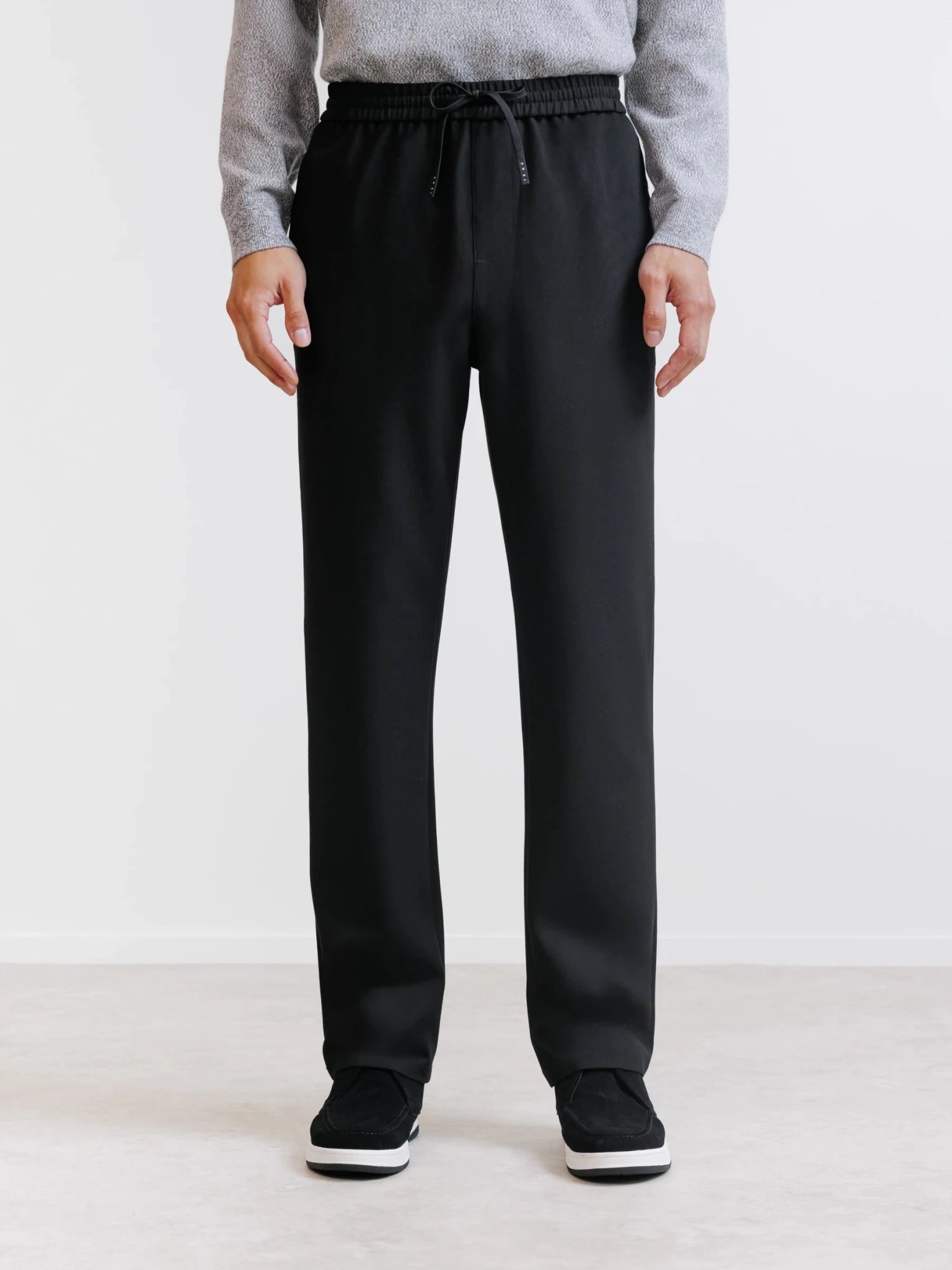 Pantalon à taille élastiquée noir - IZAC