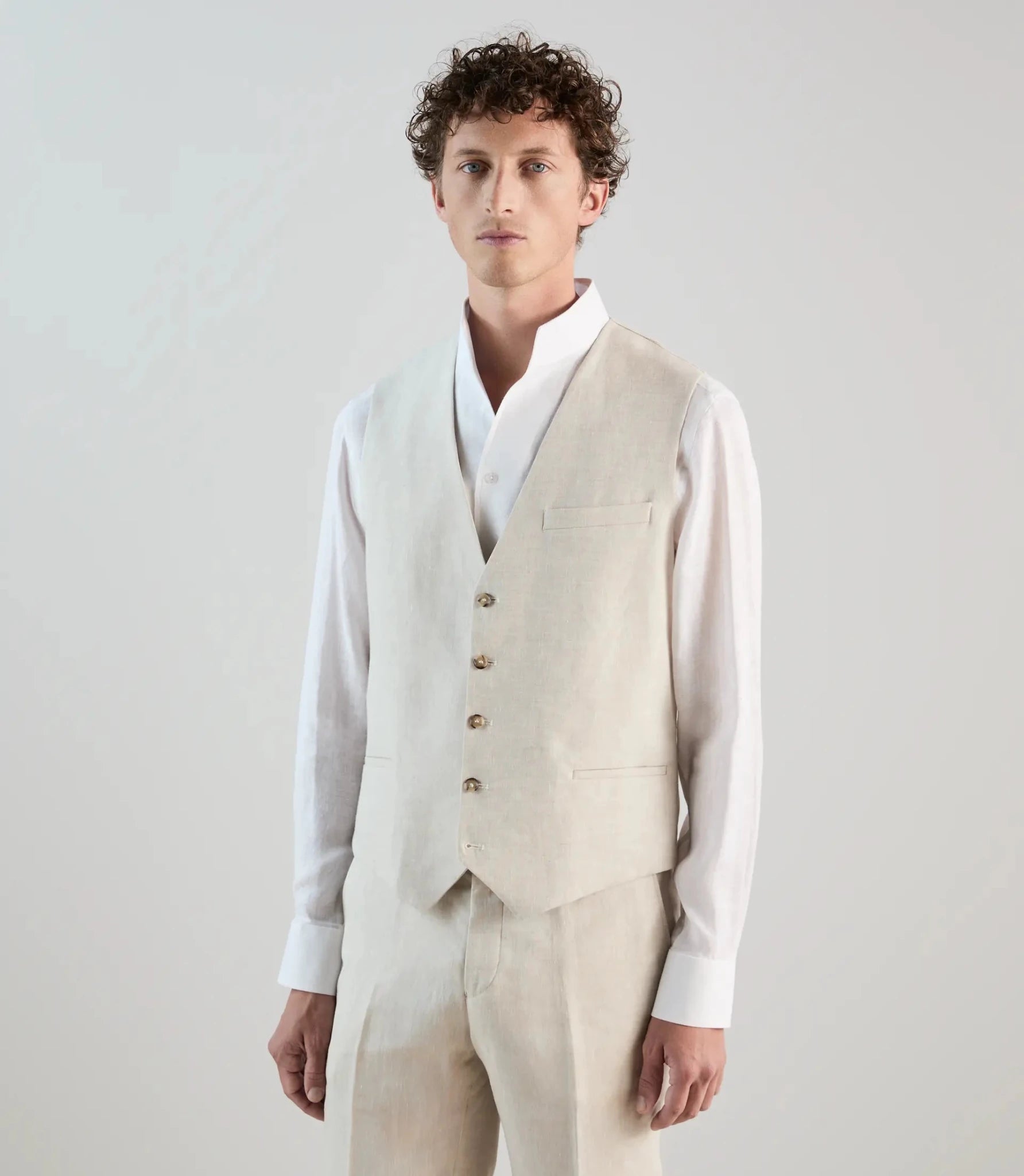 Gilet ville 100% lin beige - IZAC