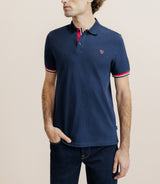 Marine contrast polo