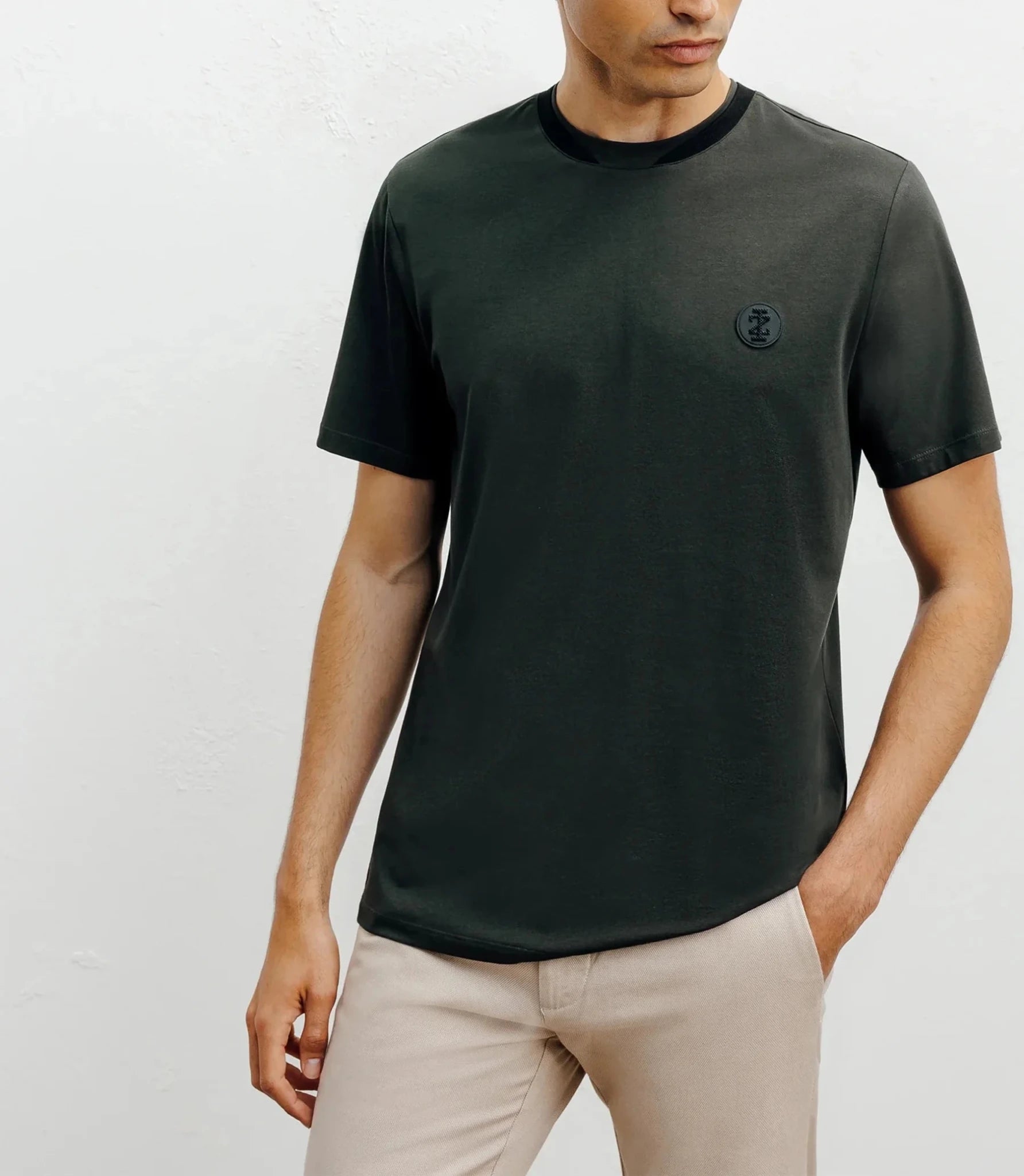T-shirt col teddy kaki - IZAC
