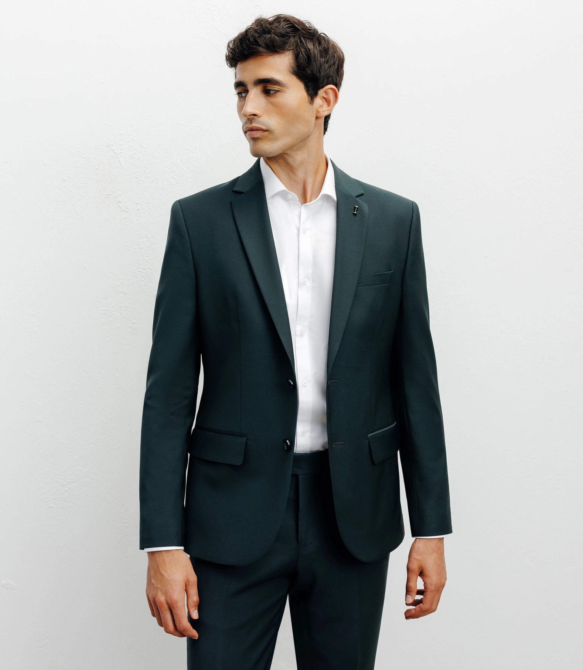 Costume ajusté 2 boutons vert - IZAC