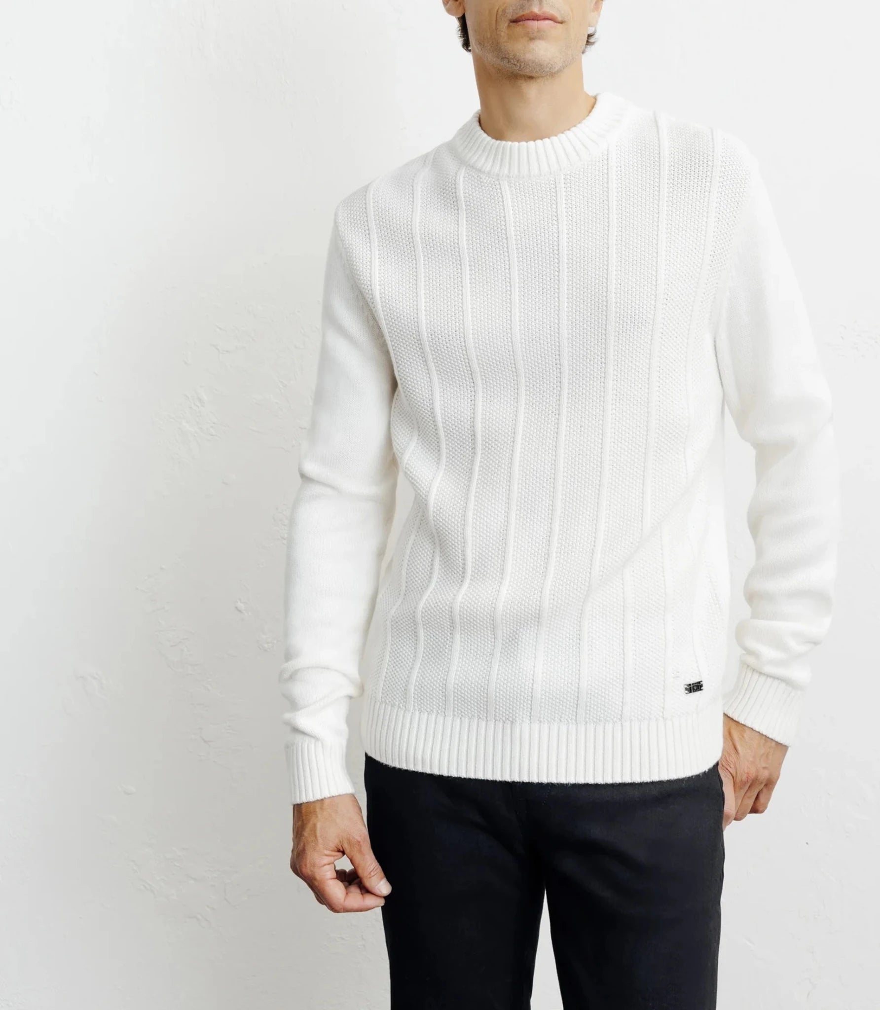 Pull col rond écru - IZAC