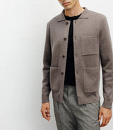 Cardigan overshirt in chatain knit