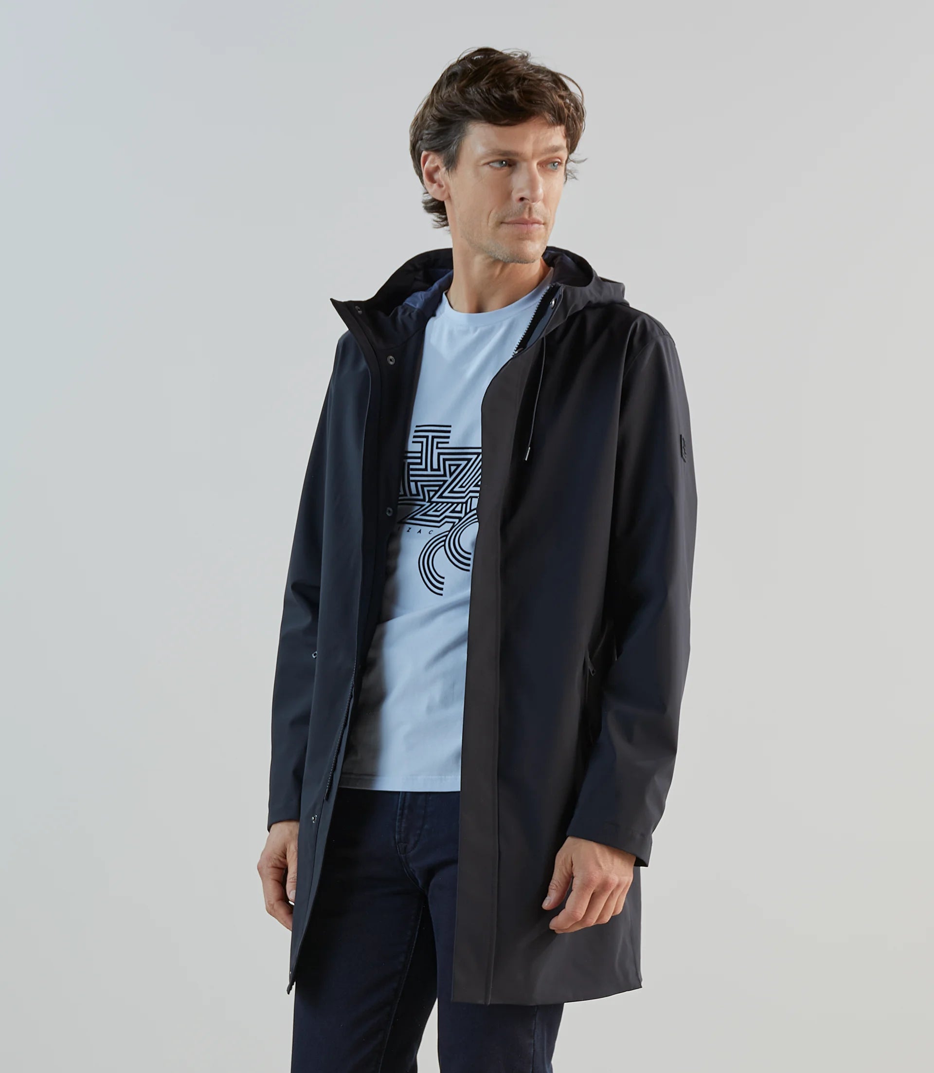 Parka légère à capuche marine - IZAC