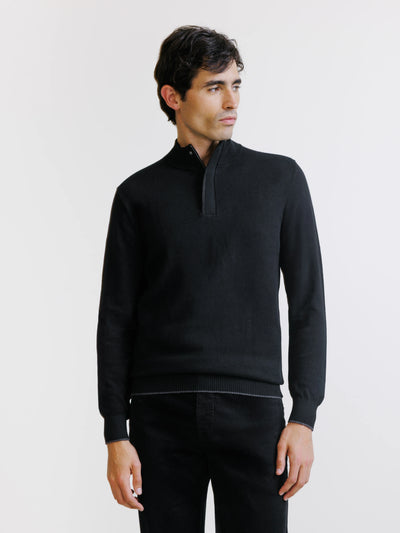 Black high-neck sweater