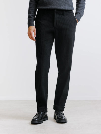 Black velvet trousers