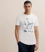 T-shirt print manches courtes blanc