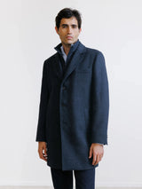 Manteau à parmenture amovible bleu denim