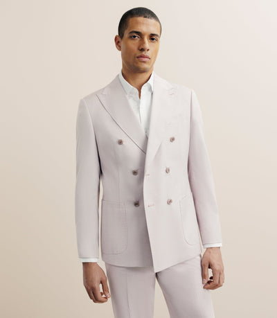 Costume croisé 6 boutons rose - IZAC