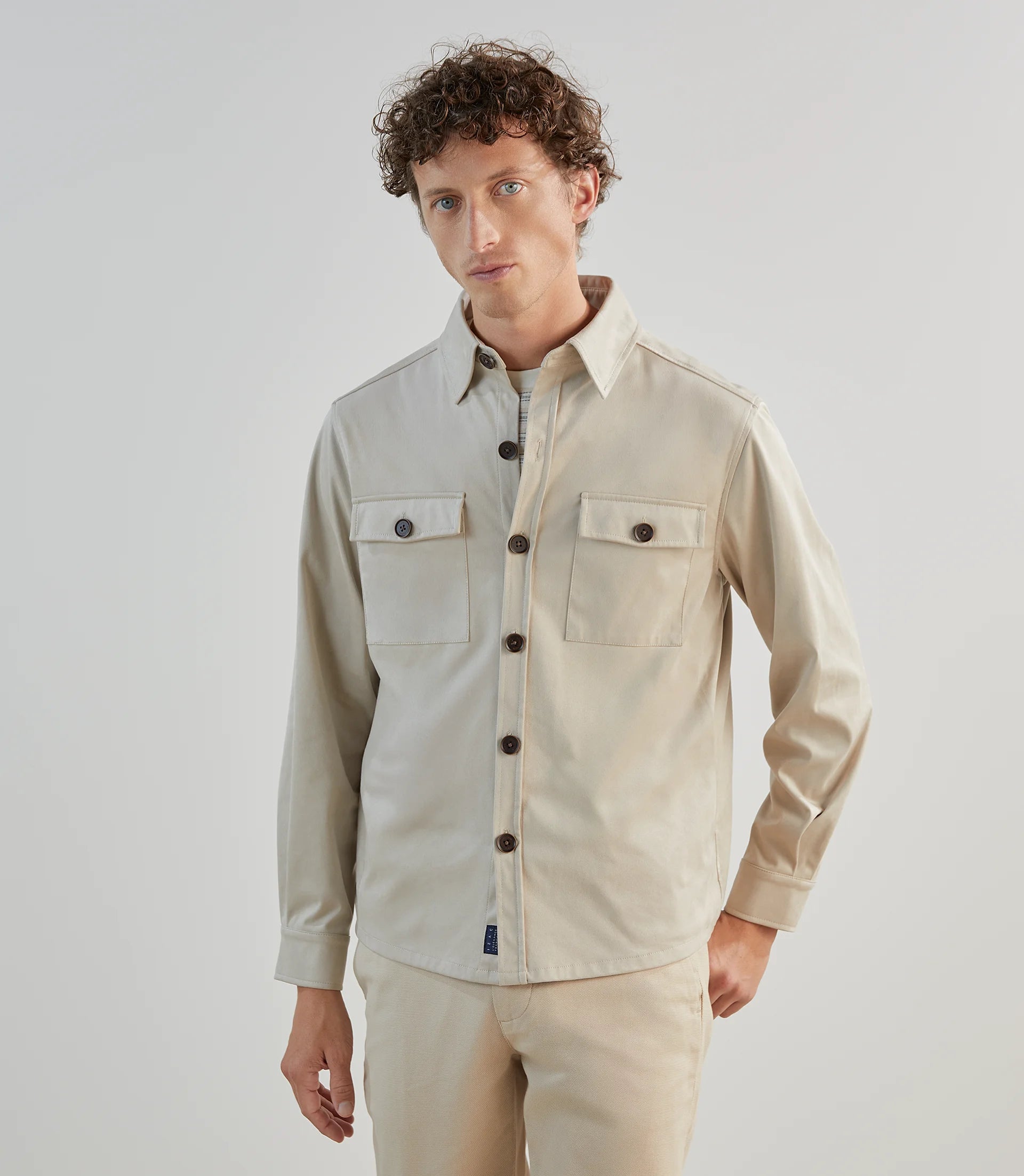 Chemise casual en suède ecru - IZAC