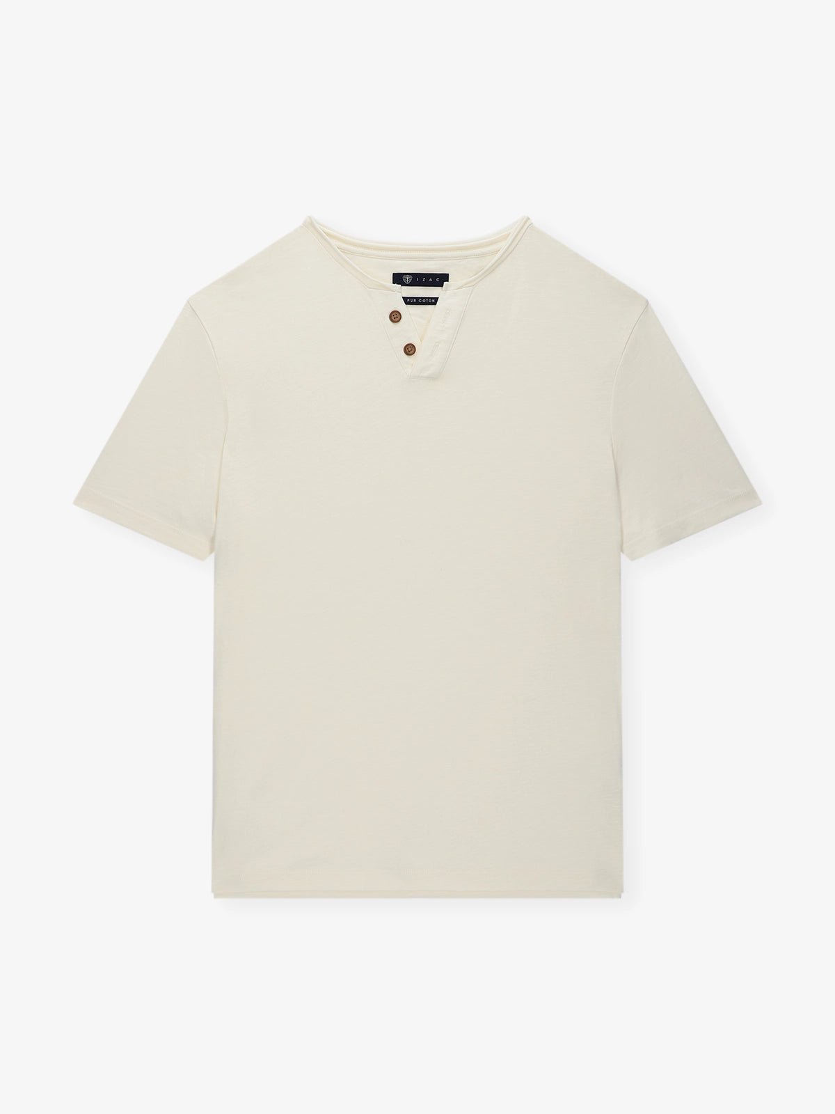 T-shirt col tunisien écru - IZAC