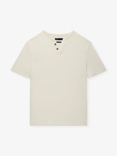 T-shirt col tunisien écru - IZAC