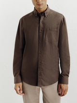 Chemise casual avec col boutonné marron
