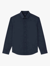 Chemise slim en maille jersey marine