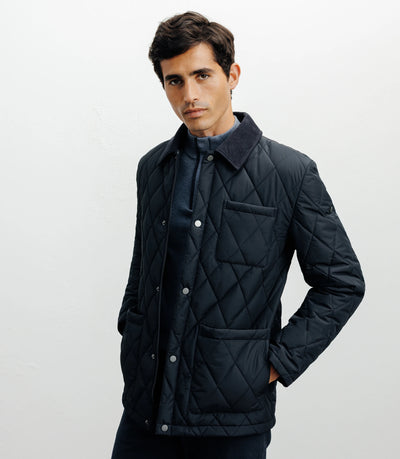 Blouson col chemise marine - IZAC