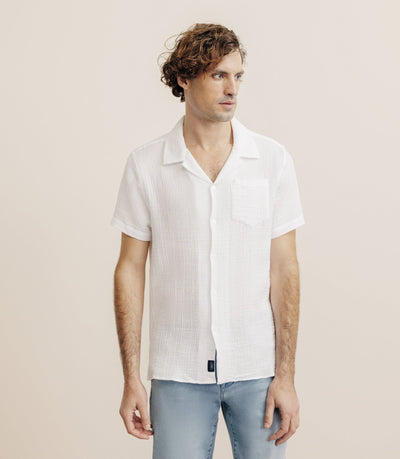 Chemise gaze de coton blanche - IZAC