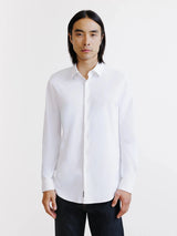 White knit slim-fit shirt