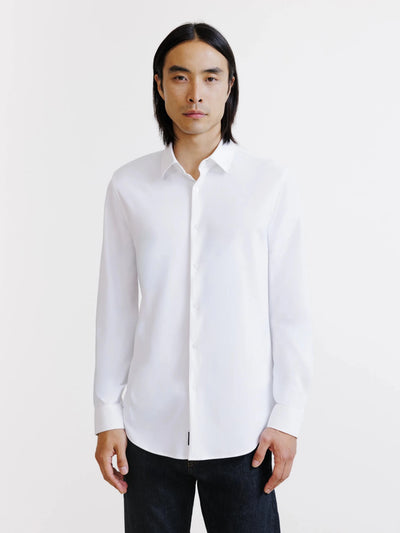 Chemise slim en maille blanche - IZAC