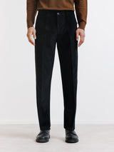 Black corduroy city trousers
