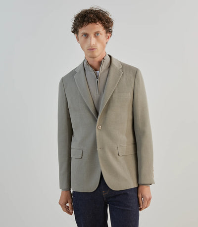 Veste casual en tissu armuré taupe - IZAC