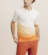Polo en maille dégradé pêche