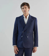 Navy blue double-breasted suit