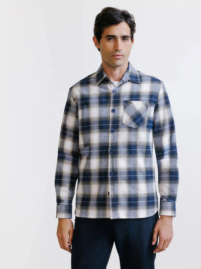 Chemise à carreaux marine - IZAC
