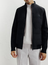 Blouson bi-matière noir