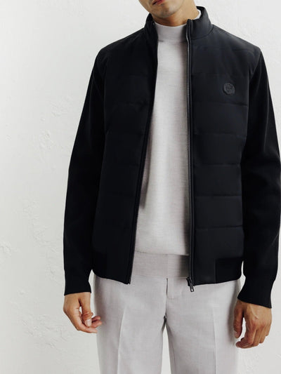Blouson bi-matière noir - IZAC