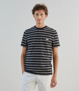 T-shirt à manches courtes rayé noir - IZAC